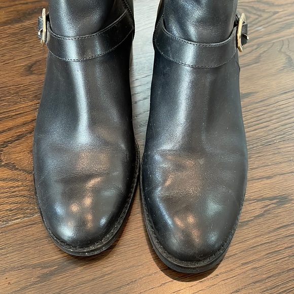 Cole Haan moto booties with gold “C” buckles. - Picture 3 of 5
